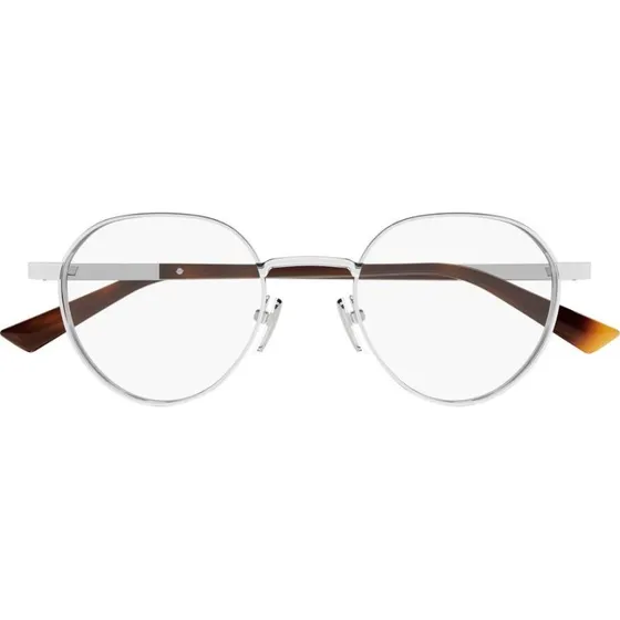 Gucci GG1963O Lunettes de Vue Rondes en Métal Argenté pour Homme
