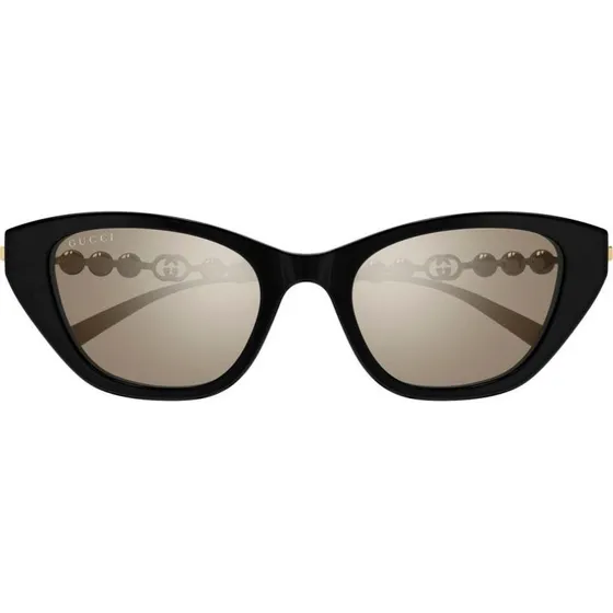 Gucci GG1968S Lunettes de Soleil Œil de Chat Noir et Marron