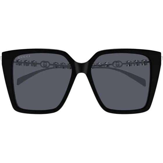Gucci GG1967S Lunettes de Soleil Papillon Noir et Gris 54mm