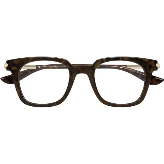 Alexander McQueen AM0521O Lunettes de Vue Carrées Havane