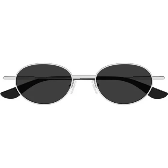 Alexander McQueen AM0523S Lunettes de Soleil Ovales Argentées