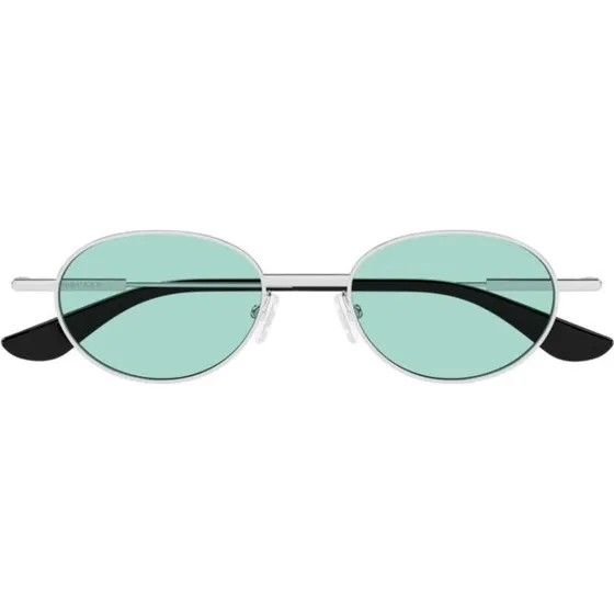 Alexander McQueen AM0523S Lunettes de Soleil Ovales Argentées