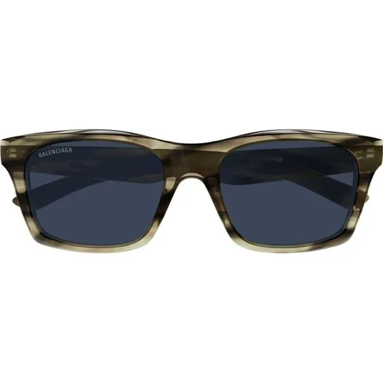 Balenciaga BB0423S Lunettes de Soleil Carrées Havana & Bleu 56mm