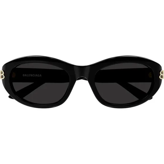 Balenciaga BB0434SK Lunettes de Soleil Ovales Noires et Grises