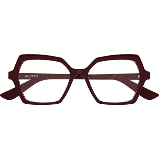 Alexander McQueen AM0537O Lunettes de Vue Géométriques Rouges
