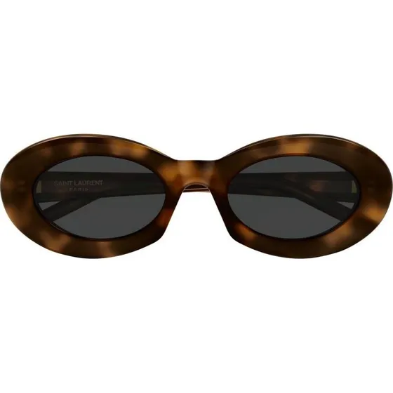 Saint Laurent SL 594 Lunettes de Soleil Ovales Havana Gris 52mm