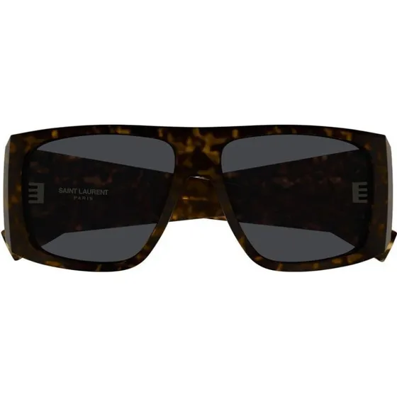 Saint Laurent SL 832 Lunettes de Soleil Carrées Havane Gris