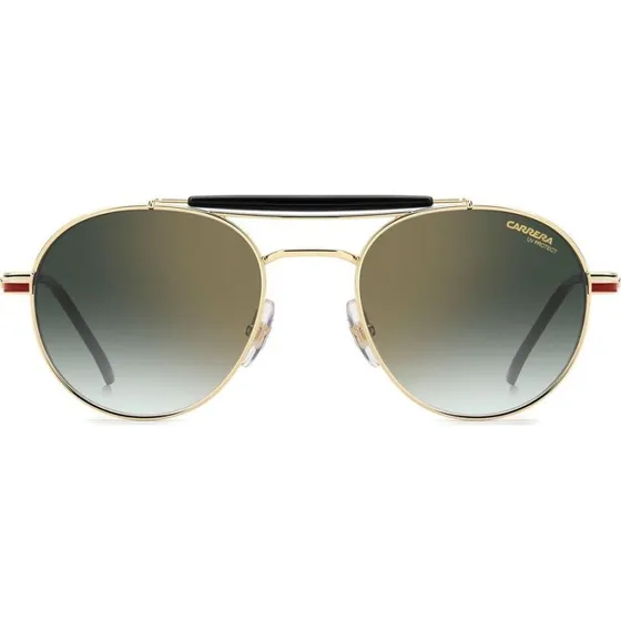 Carrera 381/S Lunettes de Soleil Rondes Dorées et Verres Verts