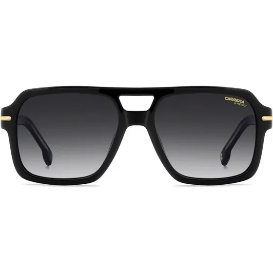 Carrera 377/S Lunettes de Soleil Carrées pour Homme - Noir & Gris