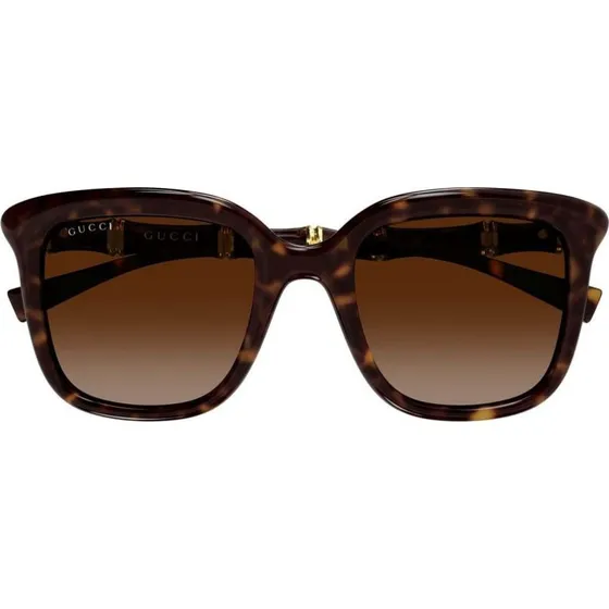 Gucci GG2058S Lunettes de Soleil Carrées Havana Marron 52mm