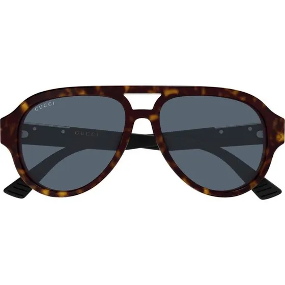 Gucci GG2088S Lunettes de Soleil Pilote Havana et Verres Bleus