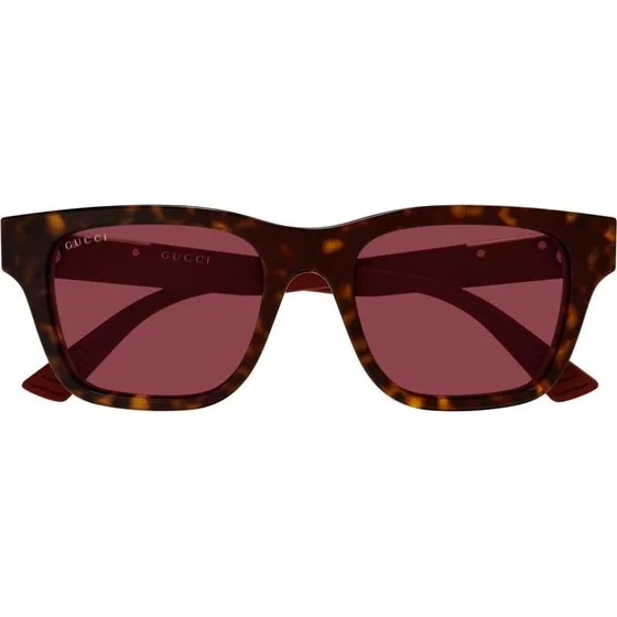 Gucci GG2089S Lunettes de Soleil Homme Carrées Havane et Rouge