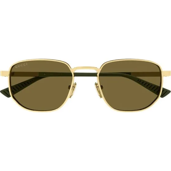 Gucci GG2093S Lunettes de Soleil Homme Carrées Dorées et Marron