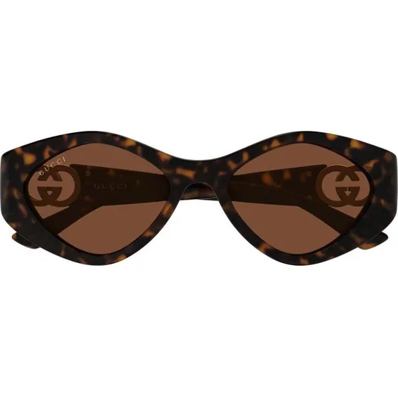 Gucci GG2121S Lunettes de Soleil Géométriques Havane 52mm