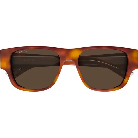 Gucci GG2075S Lunettes de Soleil Homme Carrées Havana Marron 54mm
