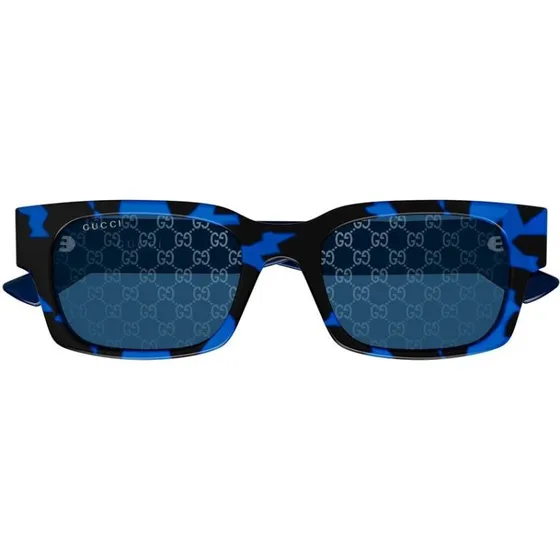 Gucci GG2084S Lunettes de Soleil Homme Carrées Bleues 52mm