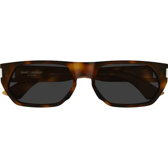 Saint Laurent SL 898 Lunettes de Soleil Carrées Havane et Gris