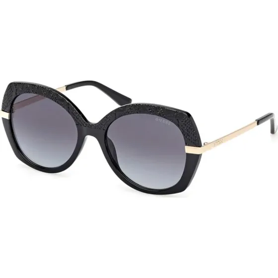 Guess GU00215 Lunettes de Soleil Carrées Noires et Verres Gris