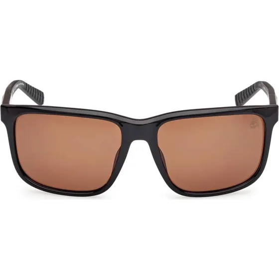 Timberland TB00037 Lunettes de Soleil Carrées Noires et Marron