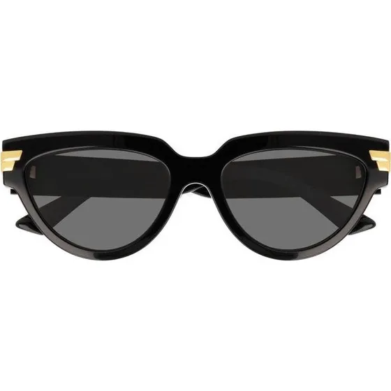 Bottega Veneta BV1035S Lunettes de Soleil Oeil de Chat Noir et Gris