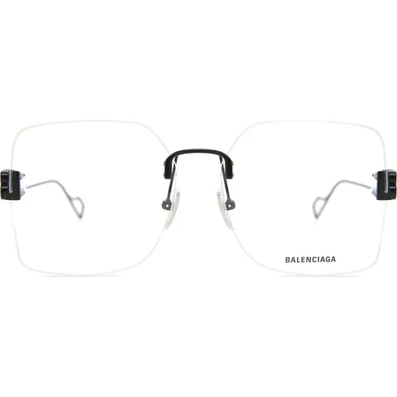 Balenciaga BB0113O Lunettes de Vue Géométriques Femme - Noir