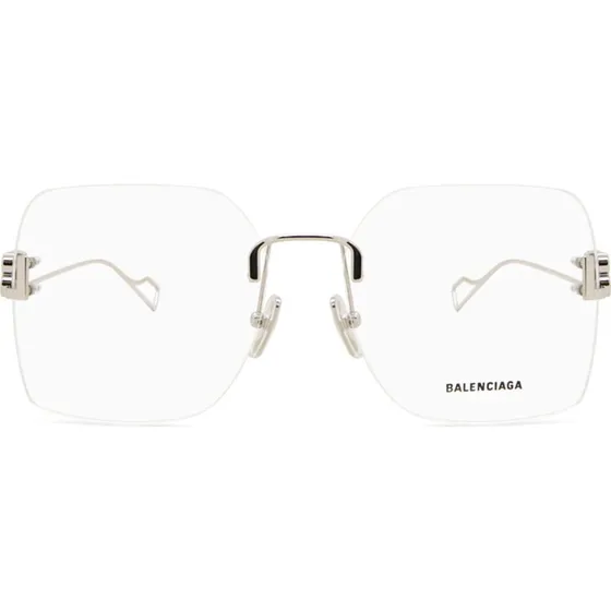 Balenciaga BB0113O Lunettes de Vue Géométriques Argentées