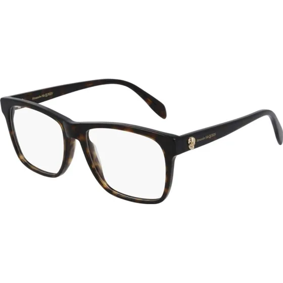 Alexander McQueen AM0282O - Lunettes de Vue Homme Géométriques Havane