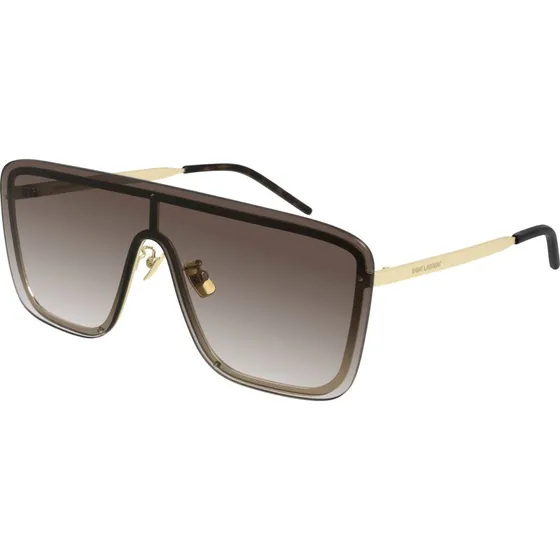 Saint Laurent SL 364 Masque Lunettes de Soleil Or et Marron