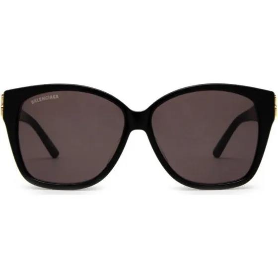 Balenciaga BB0135S Lunettes de Soleil Carrées Noires et Grises