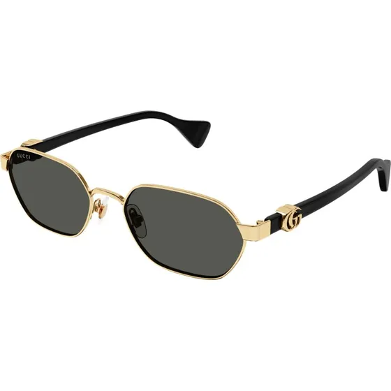 Gucci GG1593S Lunettes de Soleil Femme Géométriques Or et Noir
