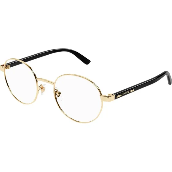 Gucci Homme GG1585O 001 : Lunettes de vue rondes en métal doré