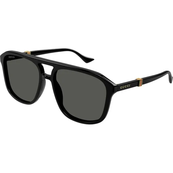 Gucci Homme Lunettes de Soleil GG1494S Pilote Noir et Gris