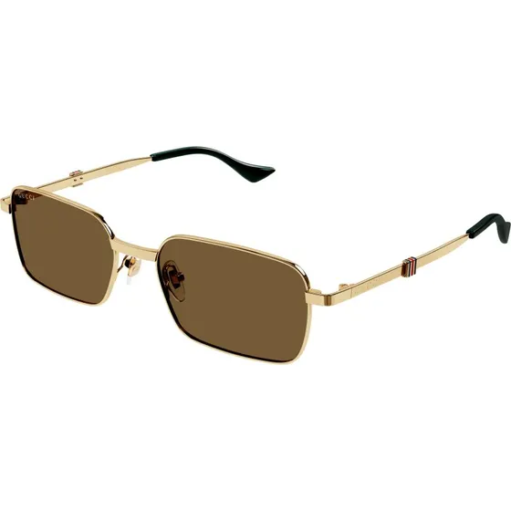 Gucci Homme Lunettes de Soleil GG1495S Or et Marron Carrées