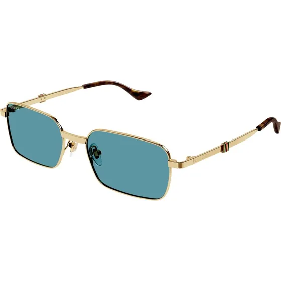 Gucci Homme GG1495S 003 : Lunettes de Soleil Carrées Or et Bleu