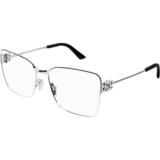 Balenciaga BB0339O 002 Lunettes de Vue Carrées Argentées