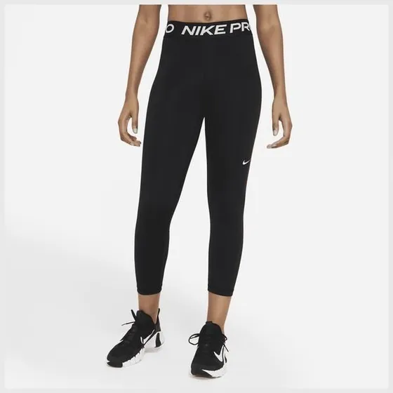 Nike Pro 365 W Mid-Rise Cropp - Noir/Blanc