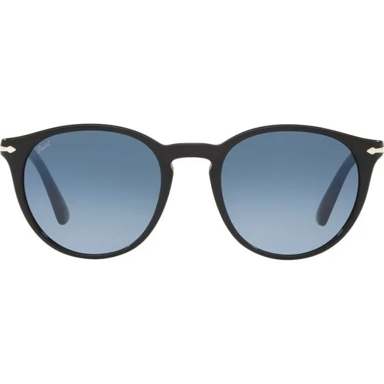 Persol PO 3152S Lunettes de Soleil Homme Rondes Noires et Bleues
