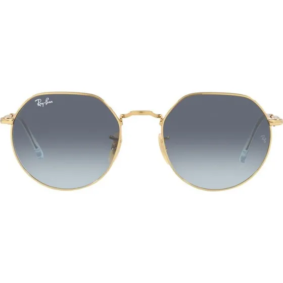 Ray-Ban Jack RB 3565 Lunettes de Soleil Rondes Dorées et Bleues