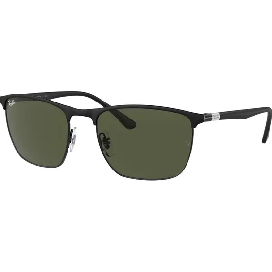 Ray-Ban RB3686 Lunettes de Soleil Carrées Acier Noir et Vert