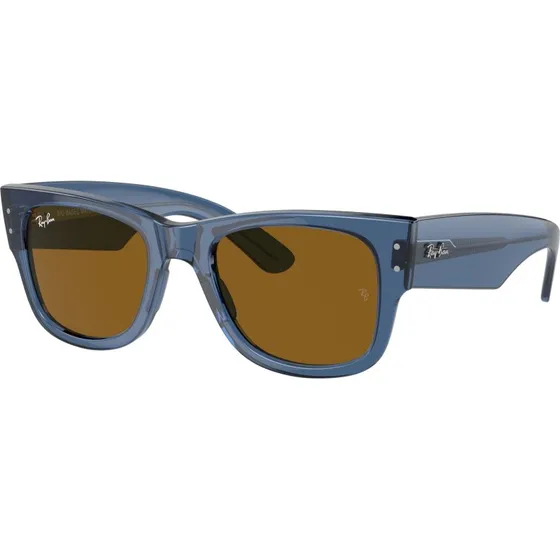 Ray-Ban RB0840S Mega Wayfarer Lunettes de Soleil Carrées Bleu/Marron