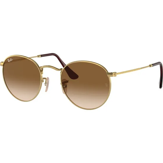 Ray-Ban RB3447 Round Metal Lunettes de Soleil Or et Marron