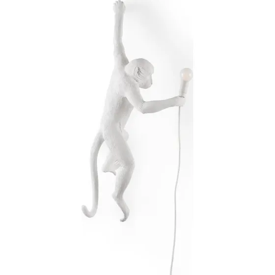 SELETTI Monkey Lamp Applique Murale Déco - Blanche, Gauche