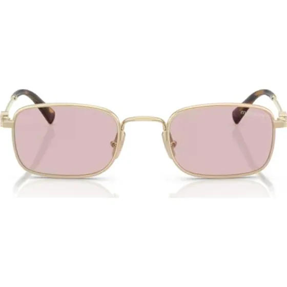 Miu Miu A53S Lunettes de Soleil Rectangulaires Dorées et Roses