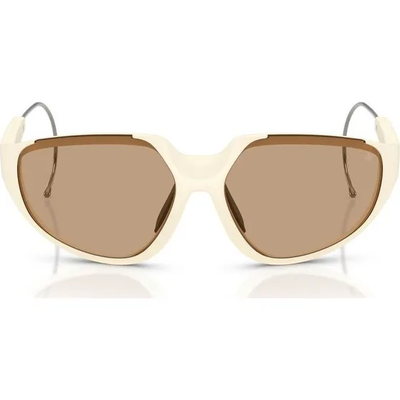 Moncler Laszer ME8008 Lunettes de Soleil Unisexe Blanc et Marron