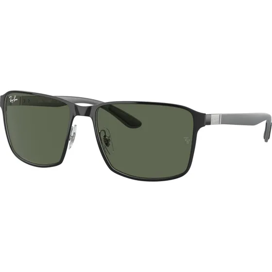 Ray-Ban RB3721 Lunettes de Soleil Carrées Unisexe Noir et Vert
