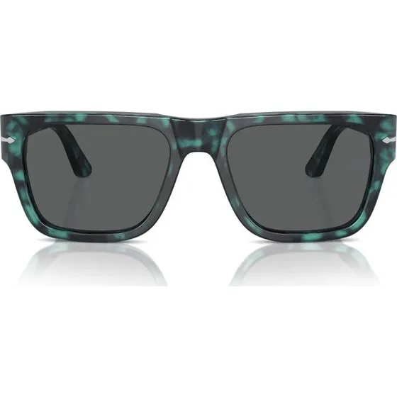 Persol PO 3348S Lunettes de Soleil Carrées Havane Gris Unisexe