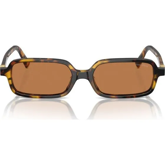 Miu Miu SMU 11ZS Lunettes de Soleil Rectangulaires Havana Marron