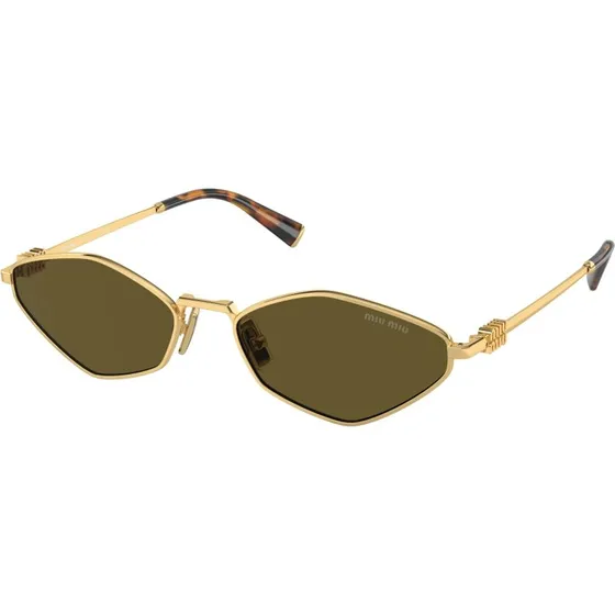 Miu Miu MU 56ZS 5AK09Z Lunettes de Soleil Géométriques Dorées