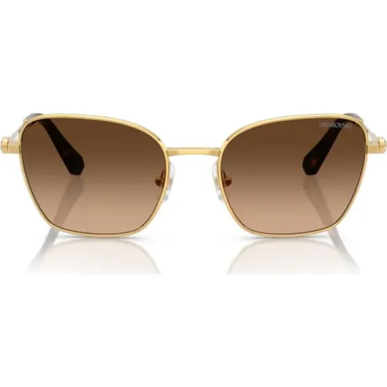 Swarovski SK7029 Lunettes de Soleil Carrées Dorées Marron 58mm