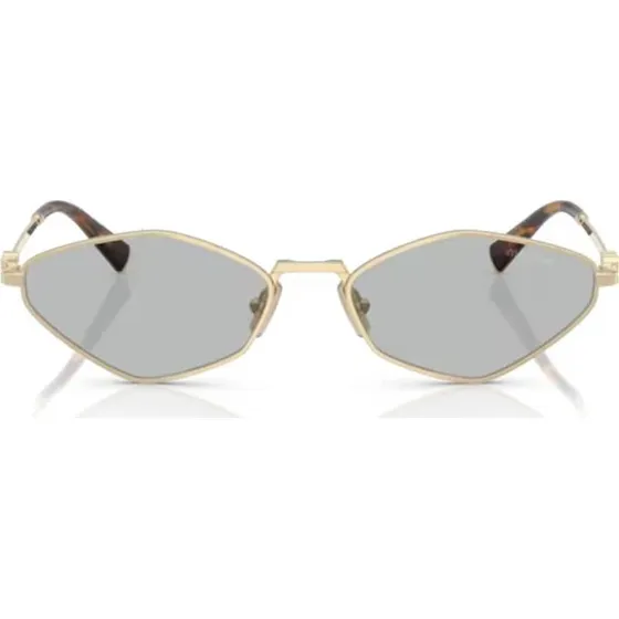 Miu Miu SMU 56ZS Lunettes de Soleil Géométriques Dorées et Grises